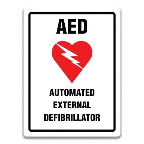 SIGN AED AUTOMATED EXTERNAL DEFIBRILLATOR